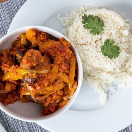 White rice and stew
